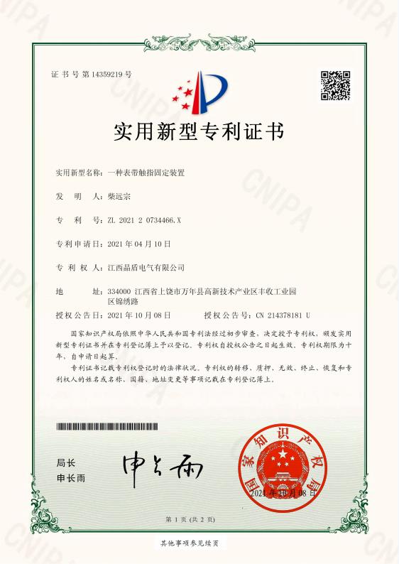 一種表帶觸指固定裝置